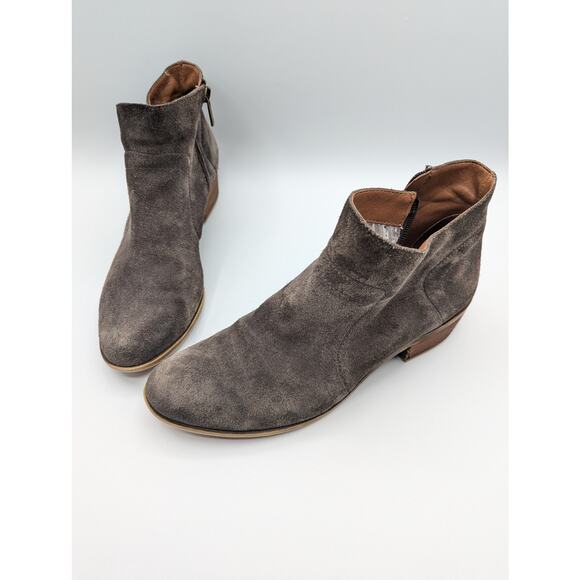Lucky Brand | Brolley Bootie Women's Suede Ankle Boots Heel Side Zip | Size 9.5 - Picture 1 of 10